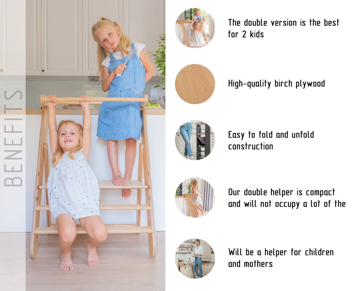 Double Foldable Toddler Tower
